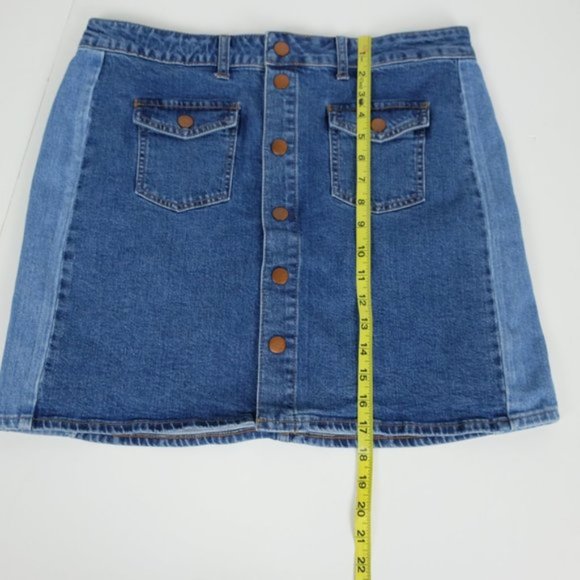 Madewell Stretch Denim Mini Skirt Pieced Edition - Picture 8 of 10